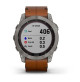 fēnix 7X Sapphire Solar - Titanium with Chestnut Leather Band - 51mm - Sapphire Solar - 010-02541-19 - Garmin